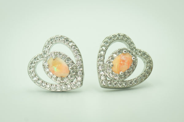 MINNA - HEART OVAL EARRING