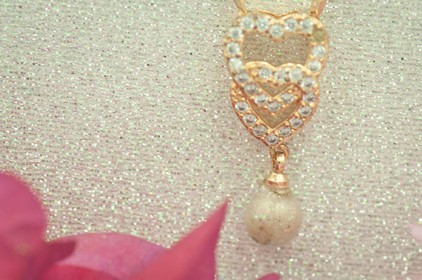 TYAS - DOUBLE HEART PEARL PENDANT