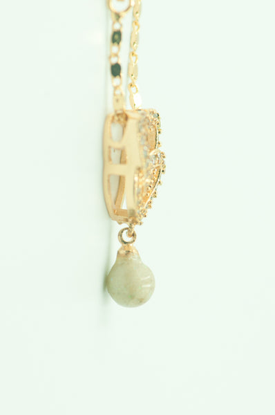 TYAS - DOUBLE HEART PEARL PENDANT