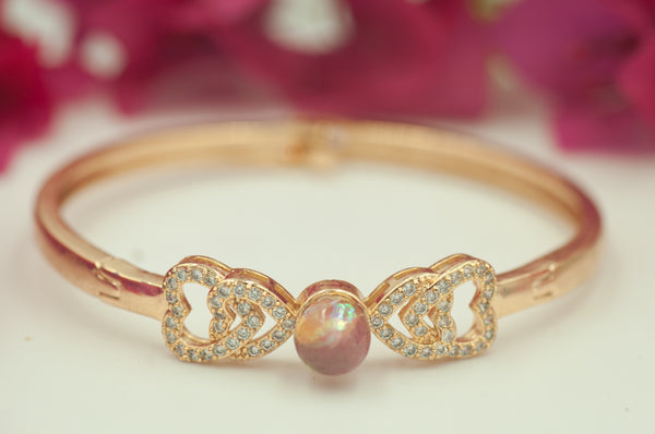 TYAS - DOUBLE HEART PEARL BANGLE