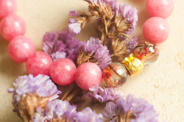 LEONIE - STRAWBERRY QUARTZ MONEY BAG BRACELET