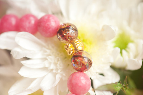 LEONIE - STRAWBERRY QUARTZ MONEY BAG BRACELET