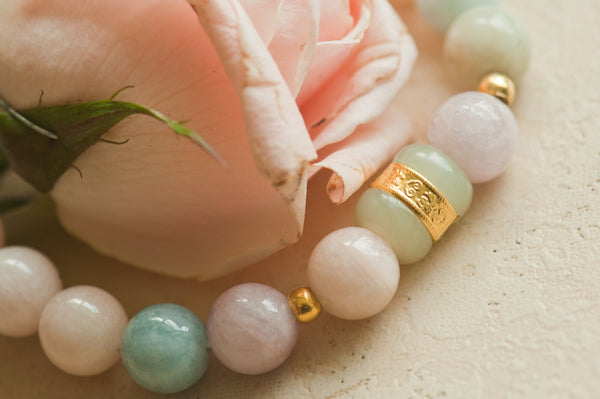 MORGANI - JADE AND MORGNITE BEAD BRACELET