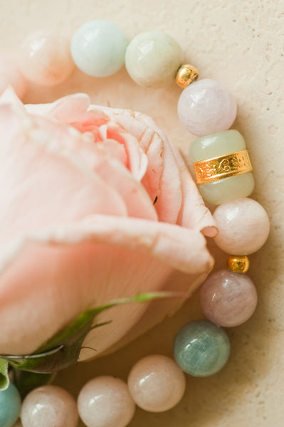 MORGANI - JADE AND MORGNITE BEAD BRACELET