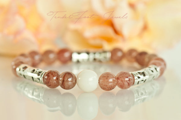 STRAWBERRY - STRAWBERRY QUARTZ BREASTMILK BRACELET