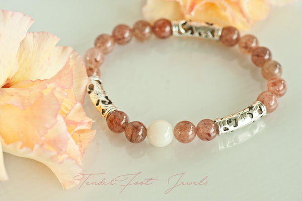STRAWBERRY - STRAWBERRY QUARTZ BREASTMILK BRACELET