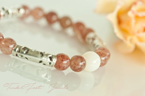 STRAWBERRY - STRAWBERRY QUARTZ BREASTMILK BRACELET