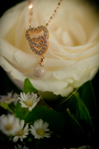 TYAS - DOUBLE HEART PEARL PENDANT