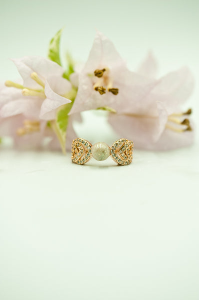 TYAS - DOUBLE HEART PEARL RING