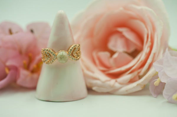 TYAS - DOUBLE HEART PEARL RING