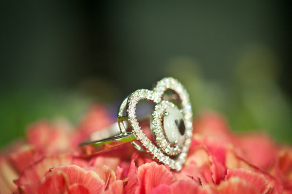 CILKA - HEART OVAL RING