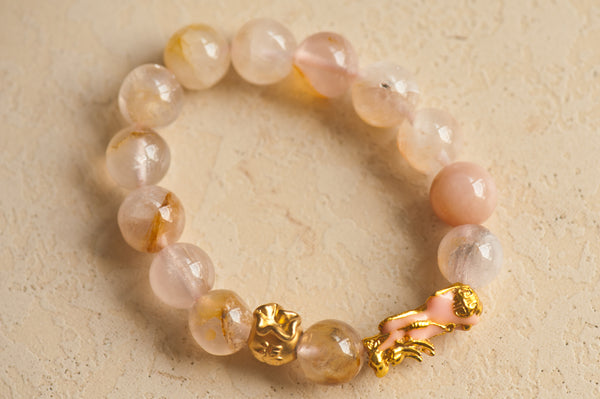RIA - PINK AVENTURINE PIAO BRACELET